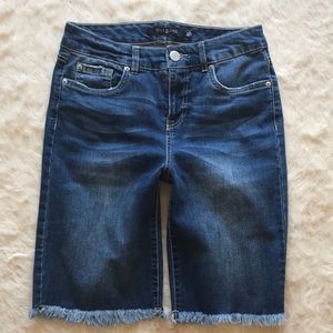 one5one long denim jean shorts frayed 6/28